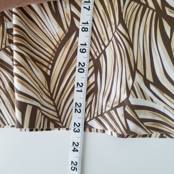 Talbots Y2K Tropical Print Midi Skirt Tan/Cream Neutral Size 18 - Picture 9 of 10